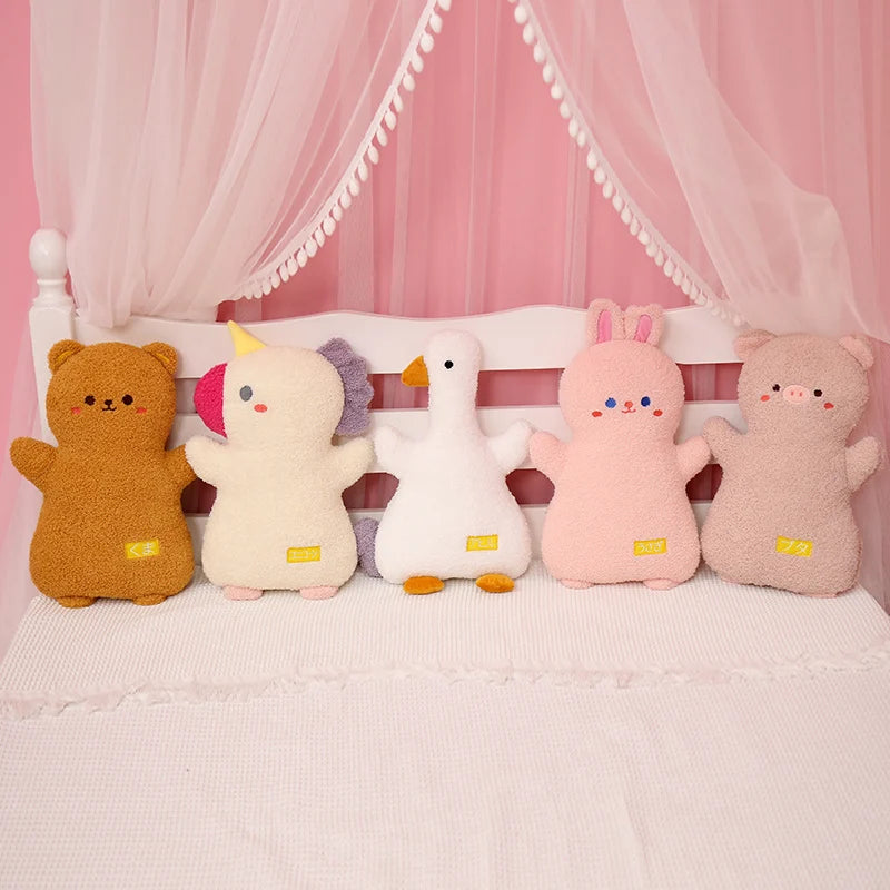 Soft Plush Animals Pillow Toys Stuffed Cartoon Teddy Bear Frog Pig Tiger Rabbit Unicorn Plush Doll Sofa Chair Cushion Baby Gift
