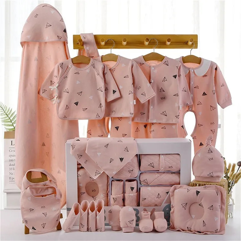 18/22 Pieces Newborn Clothes Baby Gift Pure Cotton Baby Set 0-6 Months Autumn And Winter Kids Clothes Suit Unisex With Box