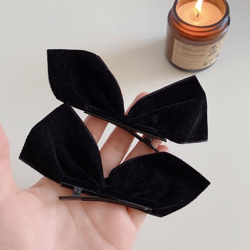 2pcs/Set Blackbow Hair Clips for Girls Kawii Barrettes Cute Hair Accessoires Kids Colored Ribbon Hairpins Hot Hairbows for Girls