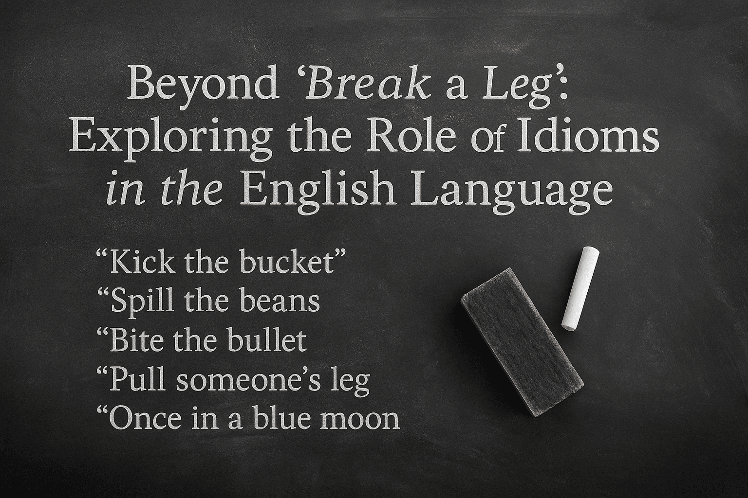 Beyond “Break a Leg”: Exploring the Role of Idioms in the English Language