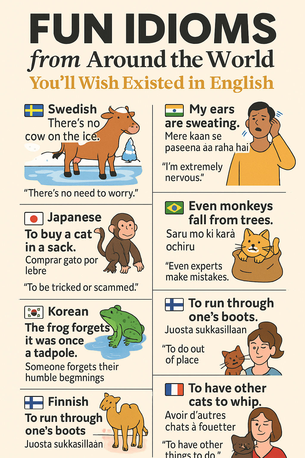 Fun Idioms from Around the World You’ll Wish Existed in English
