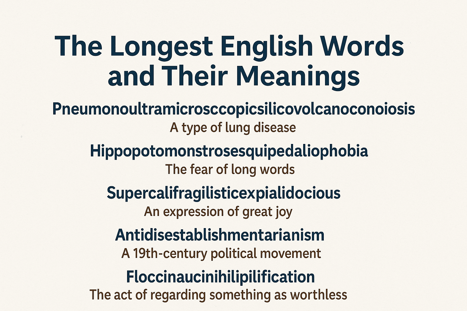 The Longest English Words and Their Meanings